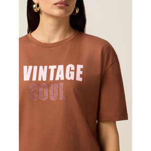 Oltre - Camiseta con pañuelo - Marrón