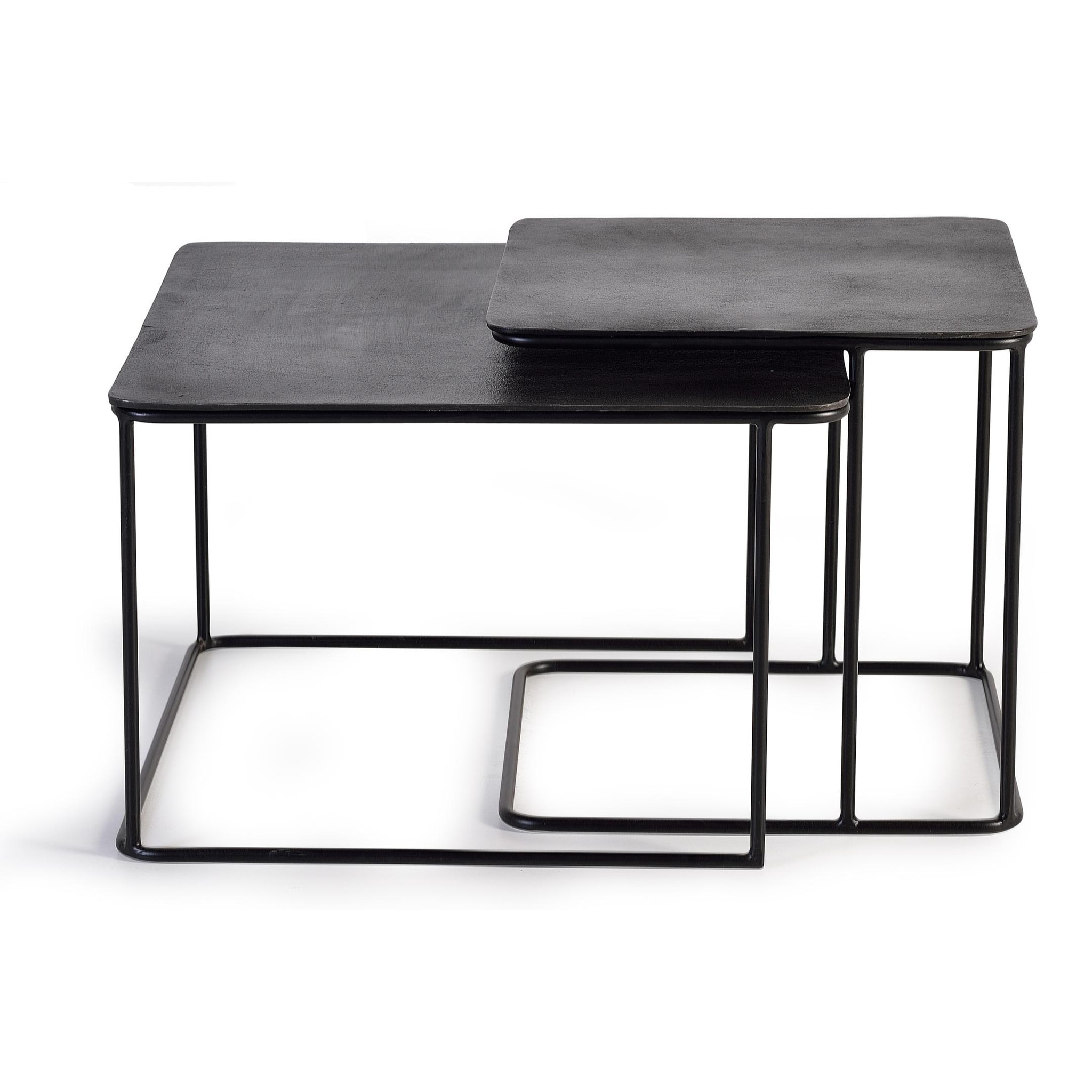 Mesas de Centro de Metal Grande 62cm, Pequeña 46 Cm Estilo Industrial Vintage