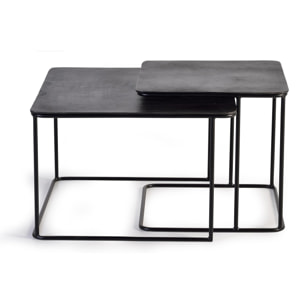 Mesas de Centro de Metal Grande 62cm, Pequeña 46 Cm Estilo Industrial Vintage