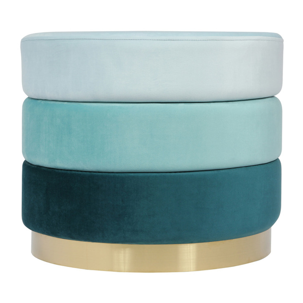 Pouf di design Matilda in velluto blu e oro