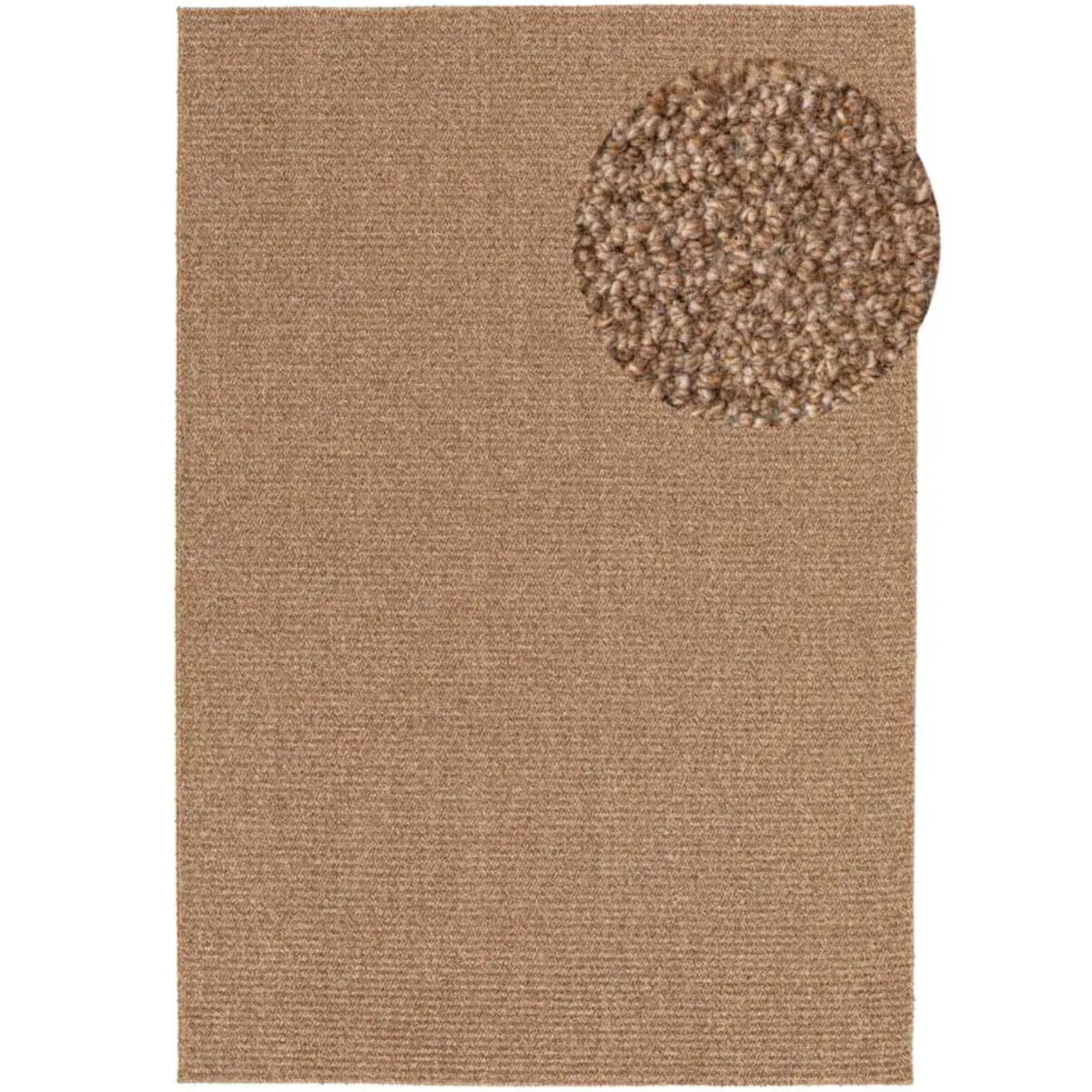 LUMEN Alfombra lavable lisa con bucles Natural, varias medidas disponibles.