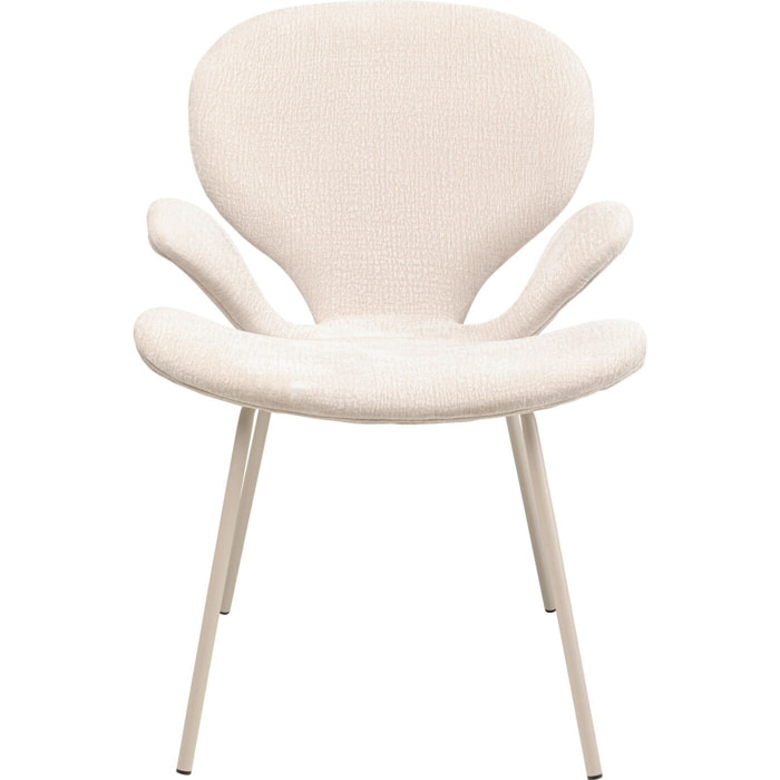 Chaise avec accoudoirs Soft Blossom crème Kare Design