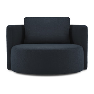 Fauteuil xl pivotant "Adam" bouclé bleu foncé