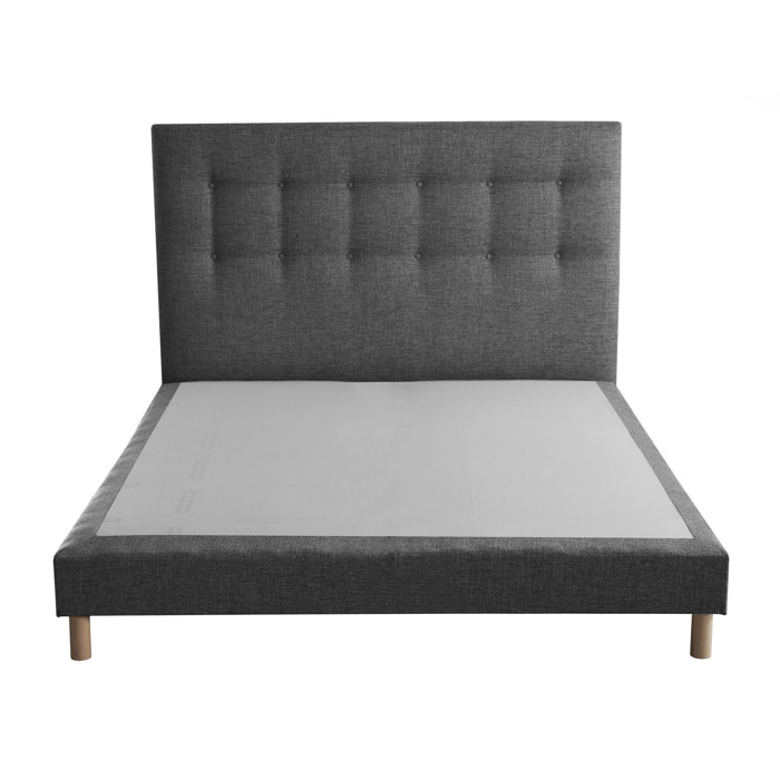 Ensemble sommier tapissier, SYMBIOSE, tête de lit capitonnée