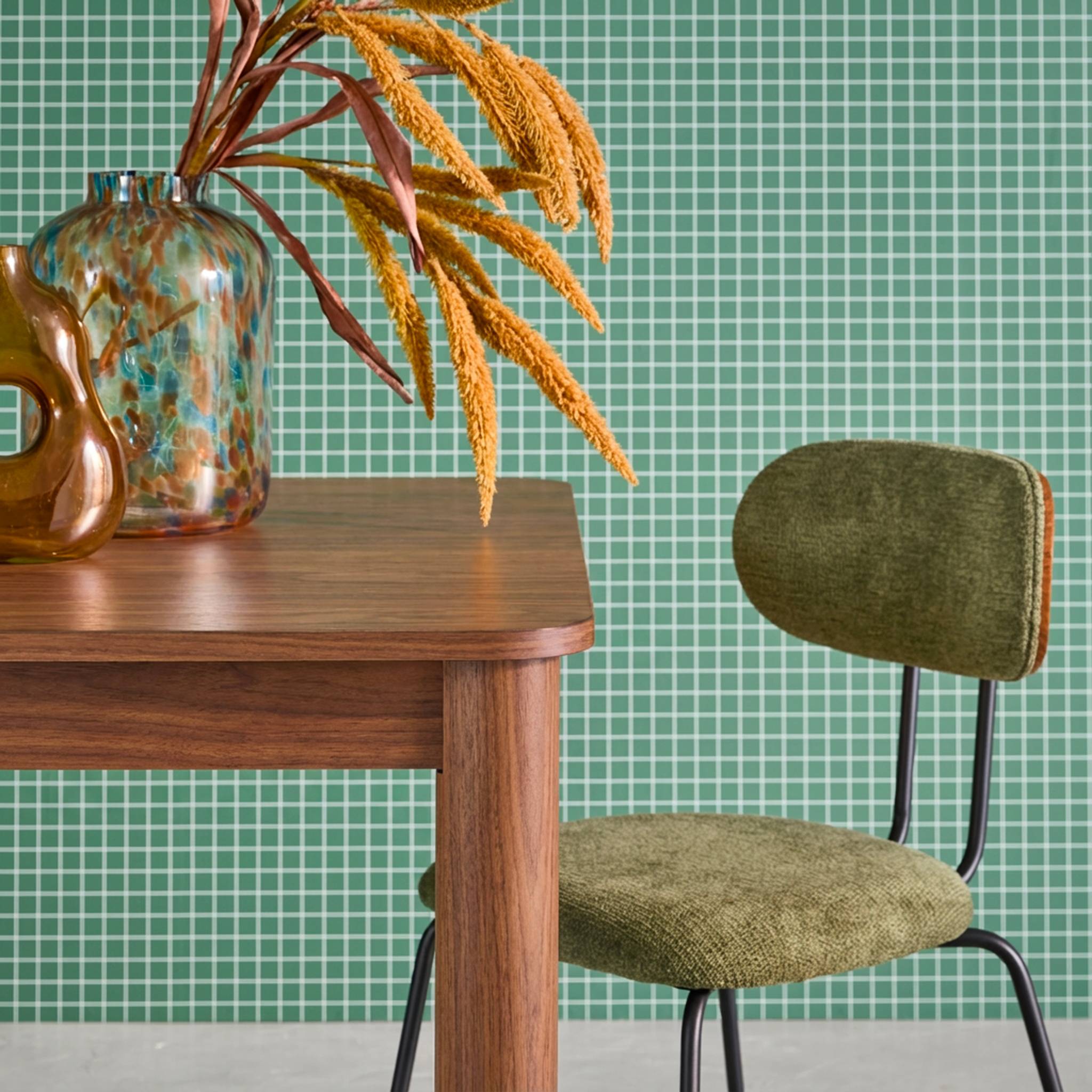 Table à manger rectangulaire extensible bois d'hévéa et placage chêne noyer 6 à 10 places - 170-270cm - Solene