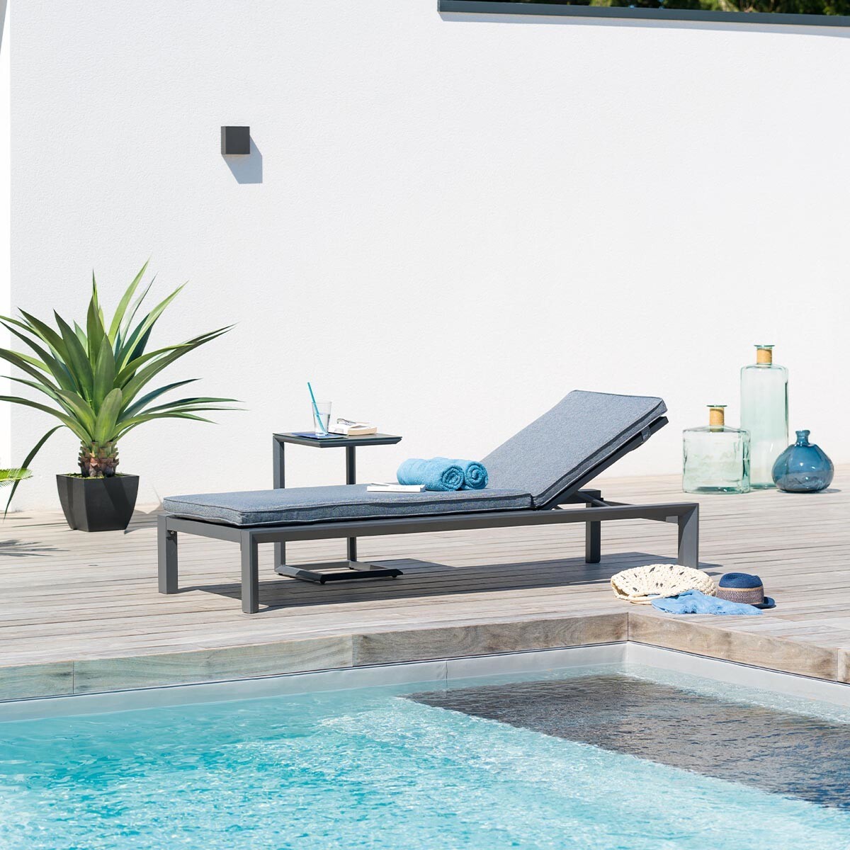 Lit piscine Évasion Anthracite & Graphite