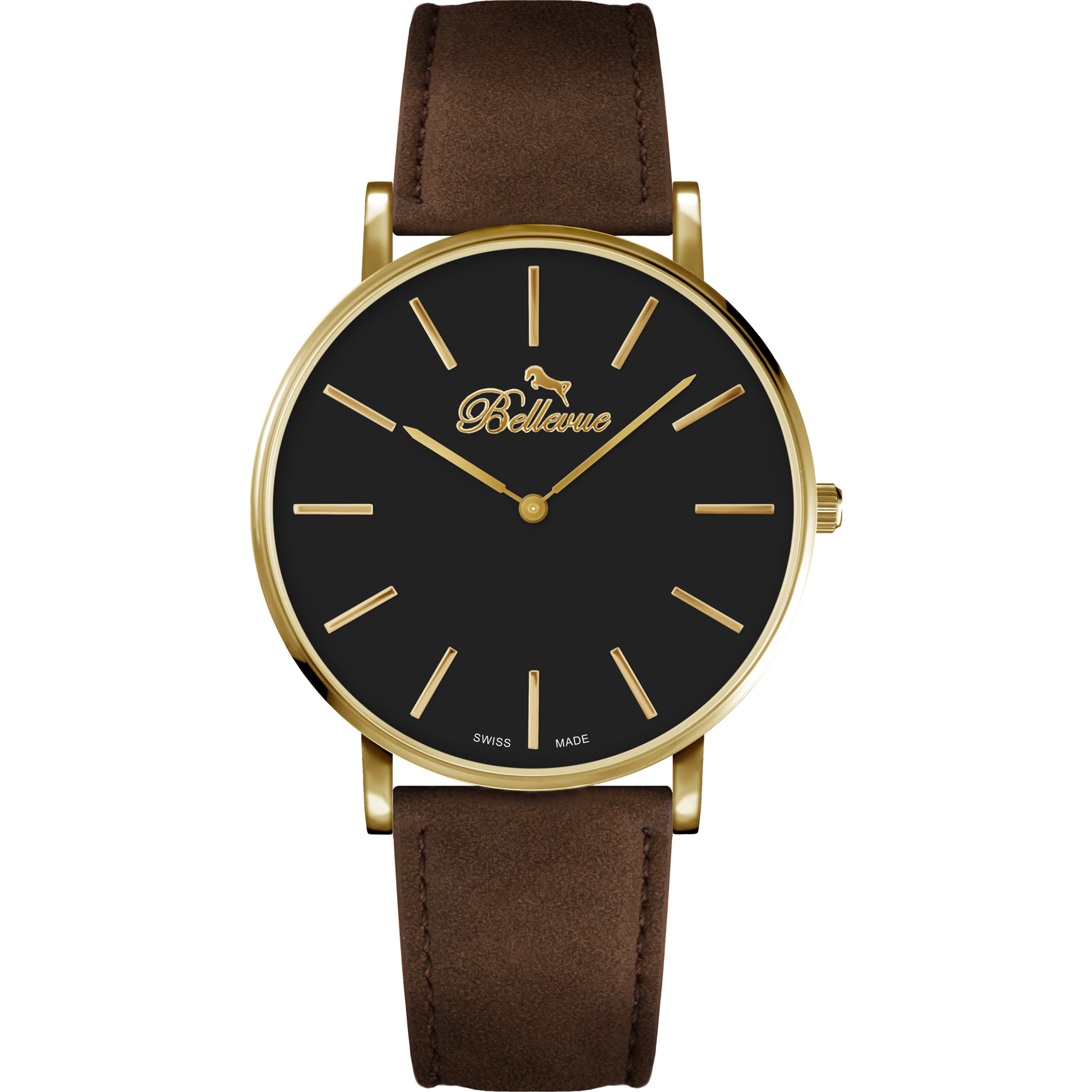 Reloj Bellevue B.62 Hombre Analogico Cuarzo con Correa de Piel sintetica