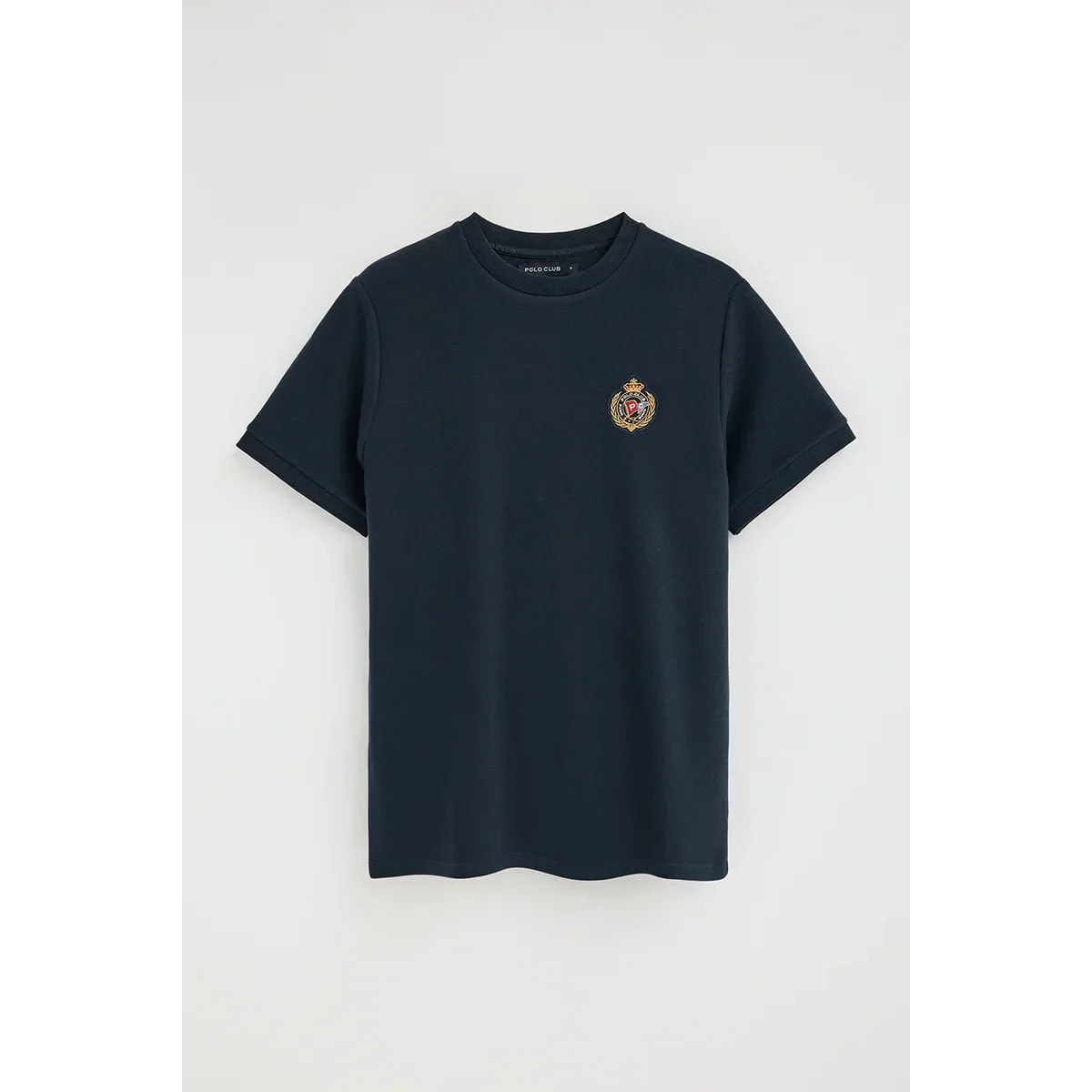 Camiseta azul marino de manga corta con logo náutico Polo Club