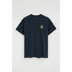 Camiseta azul marino de manga corta con logo náutico Polo Club