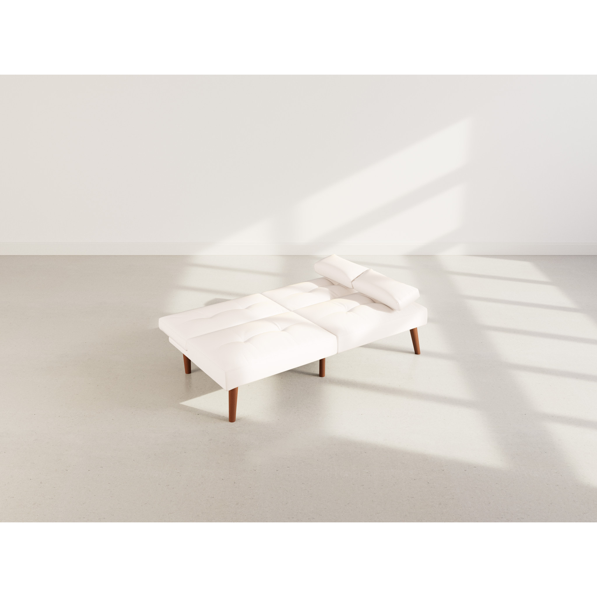 Philae - Canapé convertible clic-clac 2 places - en simili - Blanc