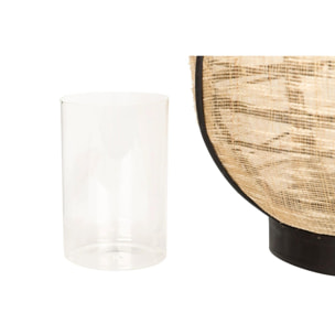 Farol Bambu-lino Natural-negro 37x37x45 Cm