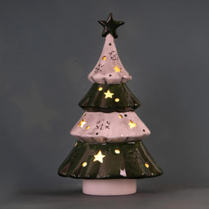 Albero con stella e led - Pezzi 2 - VERDE - Bianchi Dino SpA