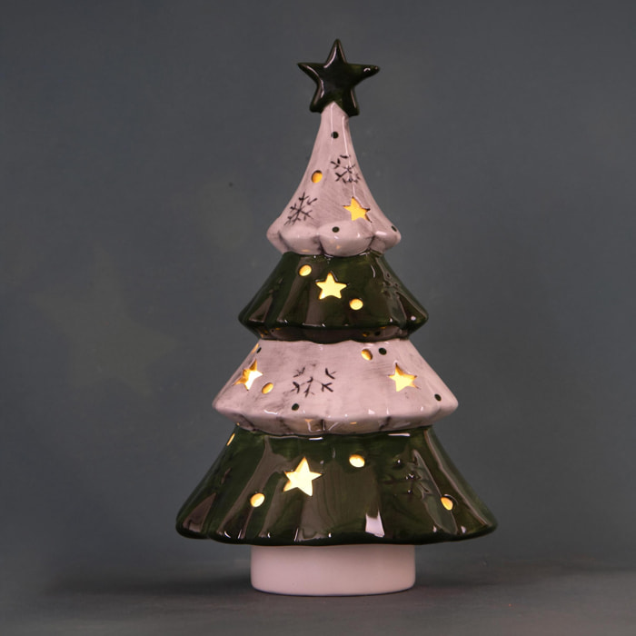 Albero con stella e led - Pezzi 2 - VERDE - Bianchi Dino SpA