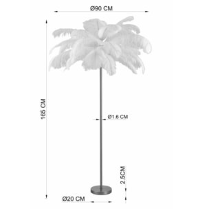 Lampadaire plumes 165cm marron Kare Design