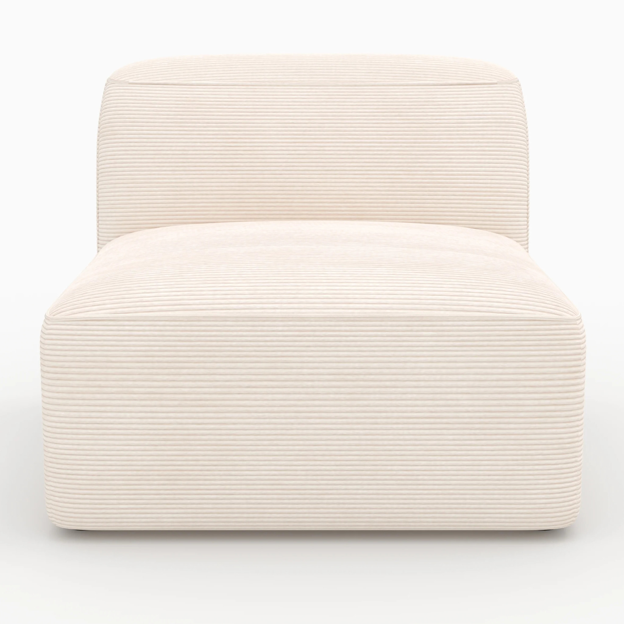 Chauffeuse pour canapé modulable en velours blanc cassé - Mina