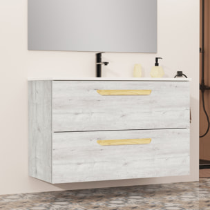 Ensemble de salle de bain MELODY 2C, Alday, 100 cm, Silver