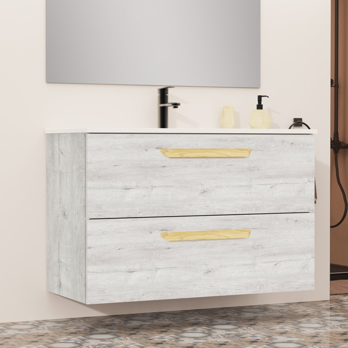Ensemble de salle de bain MELODY 2C, Alday, 100 cm, Silver
