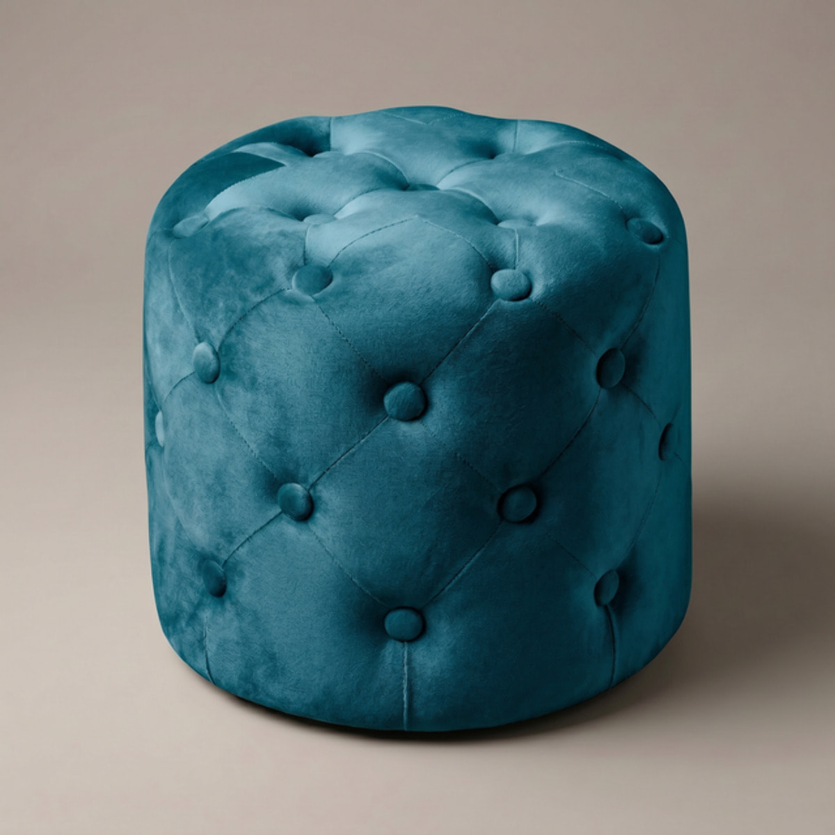 Pouf Poggiapiedi in Velluto Capitonné, Pouf Contenitore Design Moderno, Seduta Imbottita Multiuso per Soggiorno Camera da Letto Living, Complemento d’Arredo Elegante Stile Contemporaneo