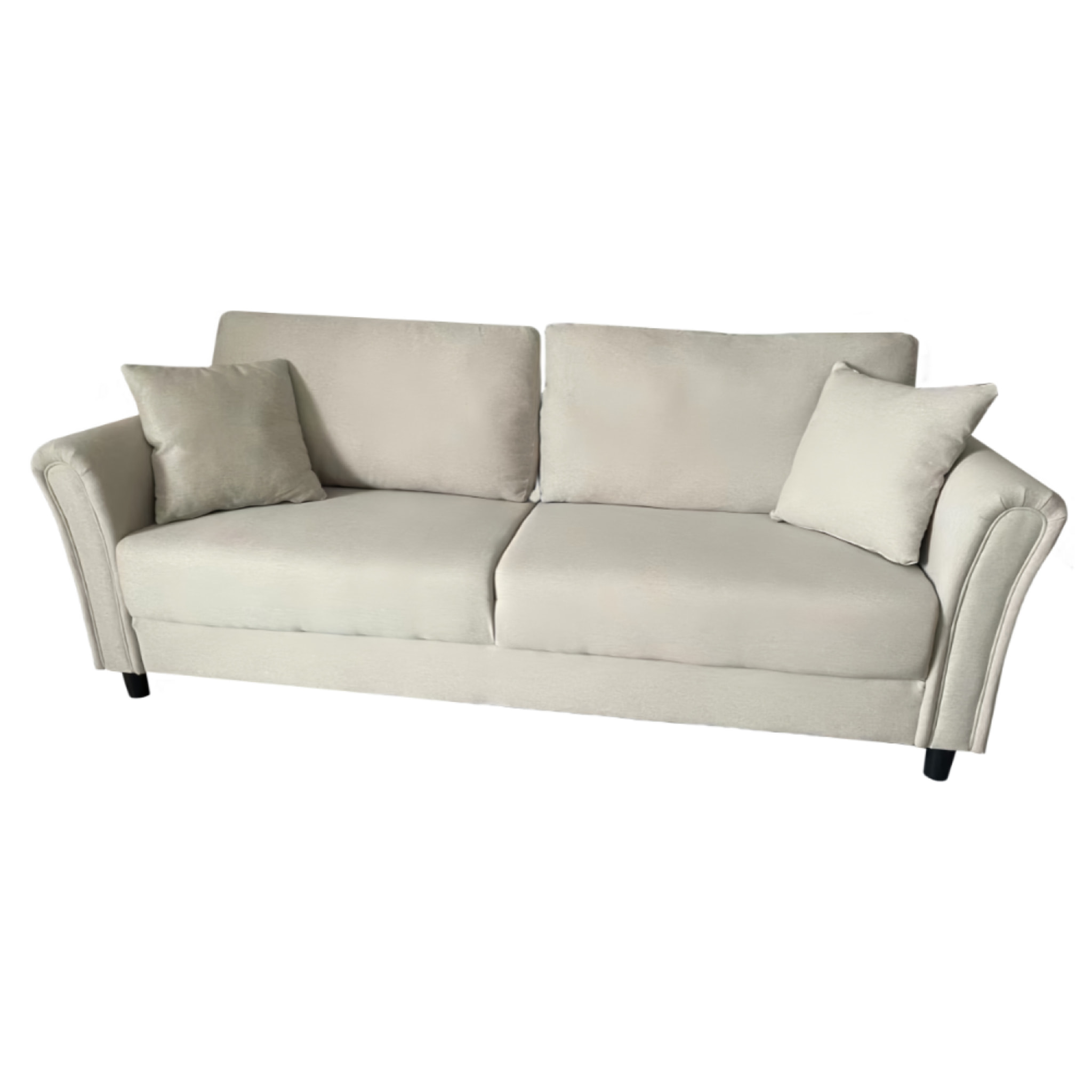 MALERNE -  Canapé droit en tissu 4 places beige