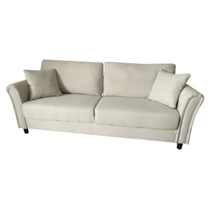 MALERNE -  Canapé droit en tissu 4 places beige