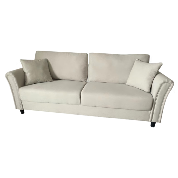 MALERNE -  Canapé droit en tissu 4 places beige