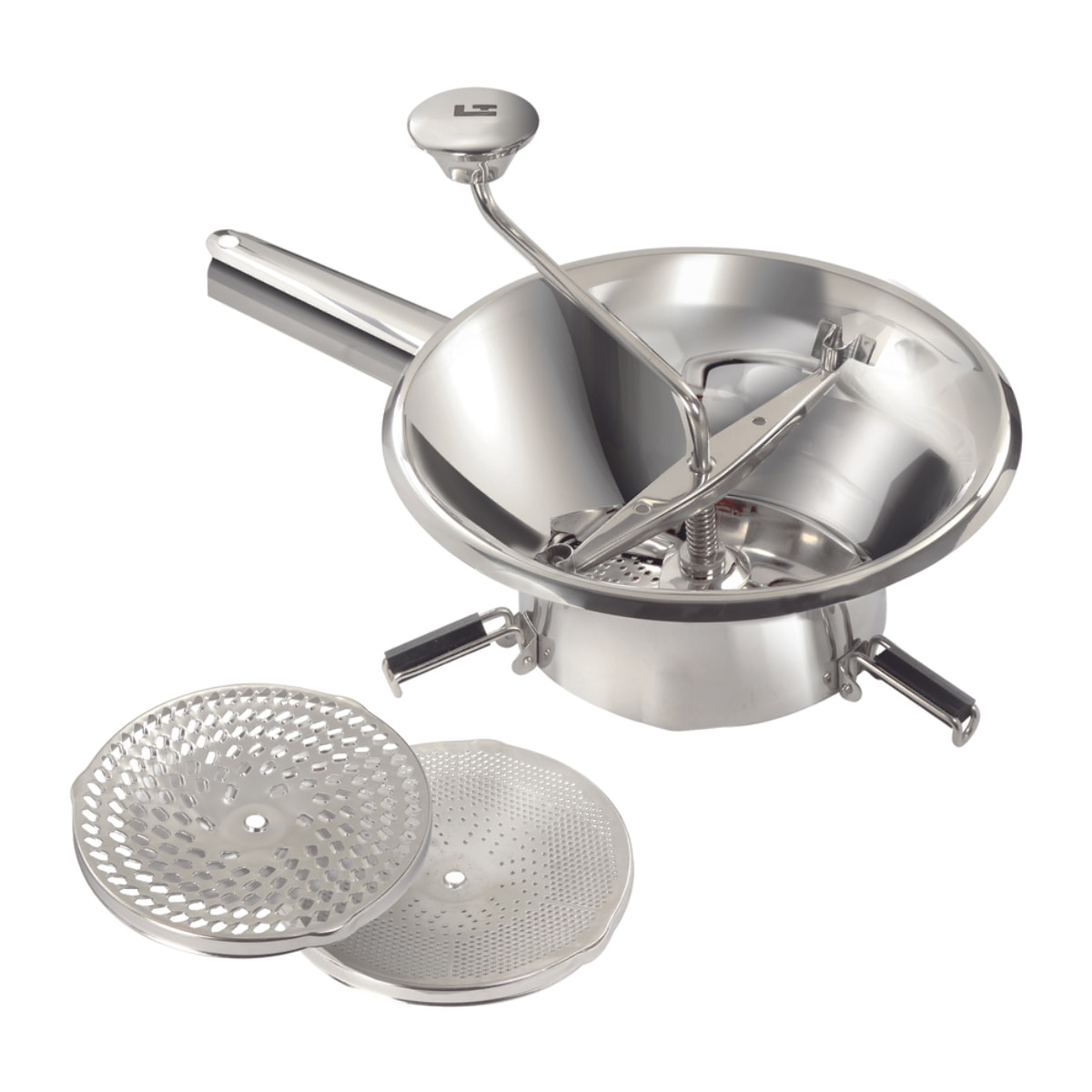 Moulin passe-légumes Ø 24 cm inox - 3 grilles - Pack La Bonne Graine