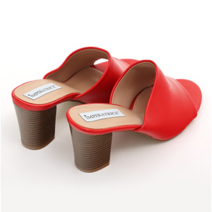 Sandali in simil pelle con tacco alto comodo