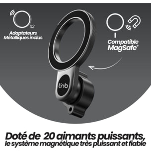 Support smartphone TNB Support magnétique compact aération Noir