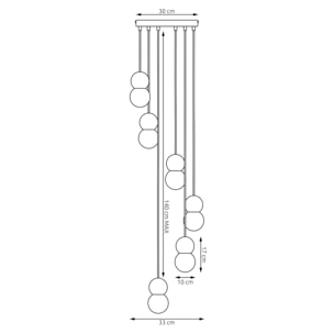 Lampada a sospensione LOOP in acciaio nero e legno naturale