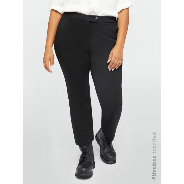 Fiorella Rubino - Pantaloni kick flare in viscosa LENZING™ ECOVERO™ - Nero