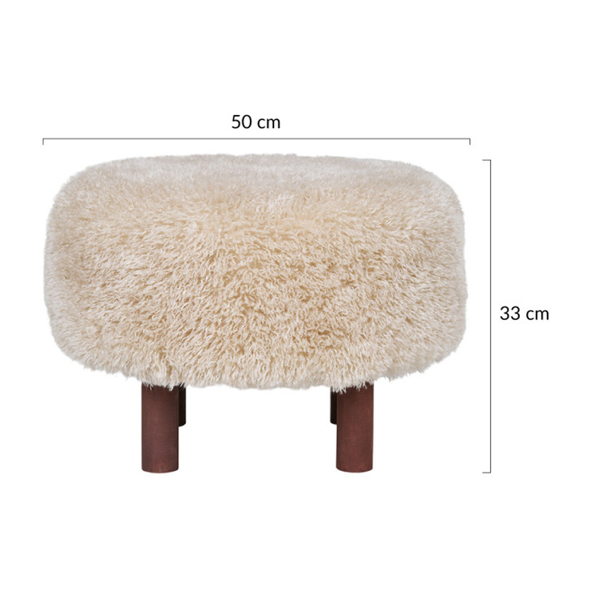 Mani - pouf - en fausse fourrure - Beige