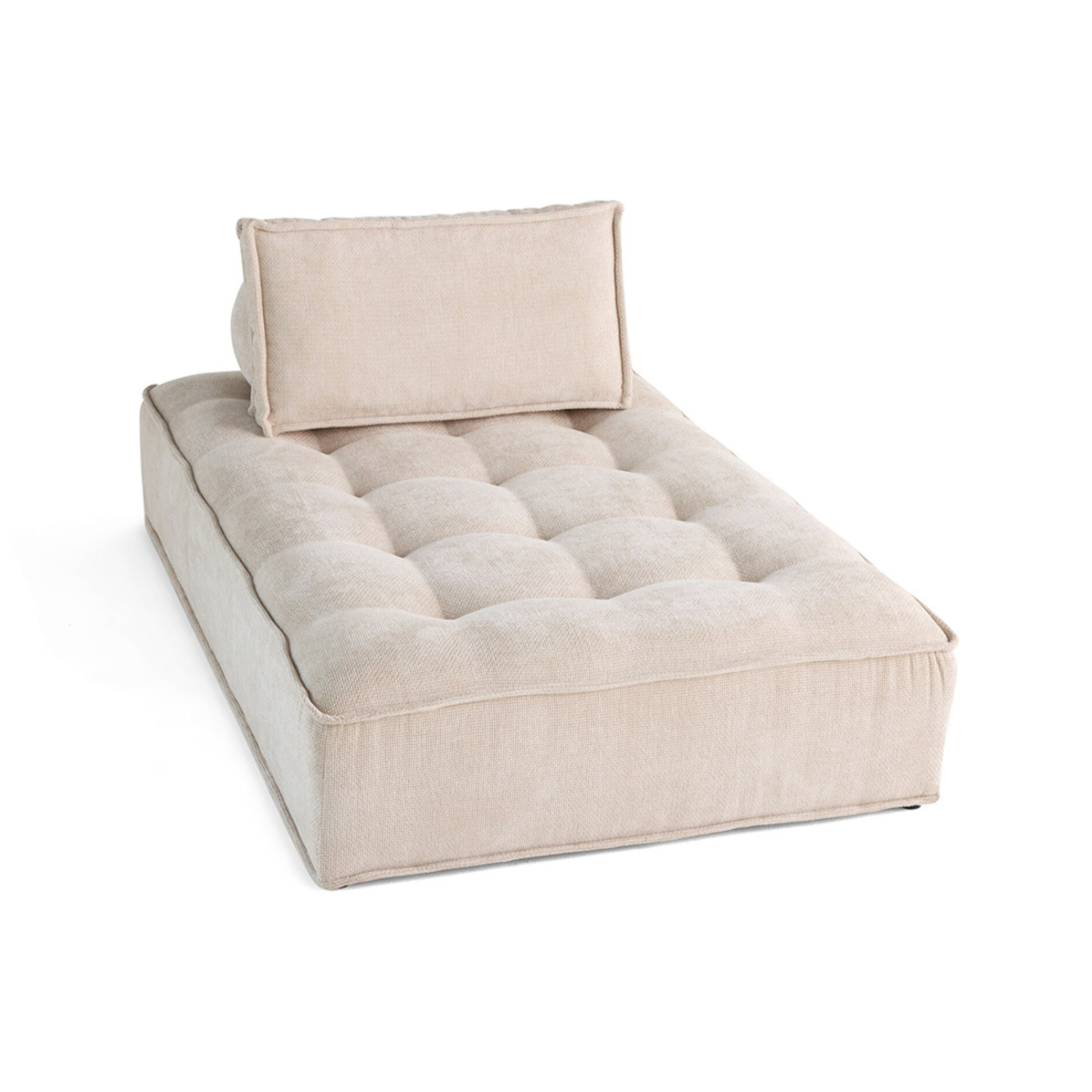 Marisol - module d'assise méridienne - velours texturé - Beige