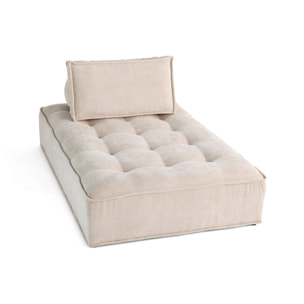 Marisol - module d'assise méridienne - velours texturé - Beige