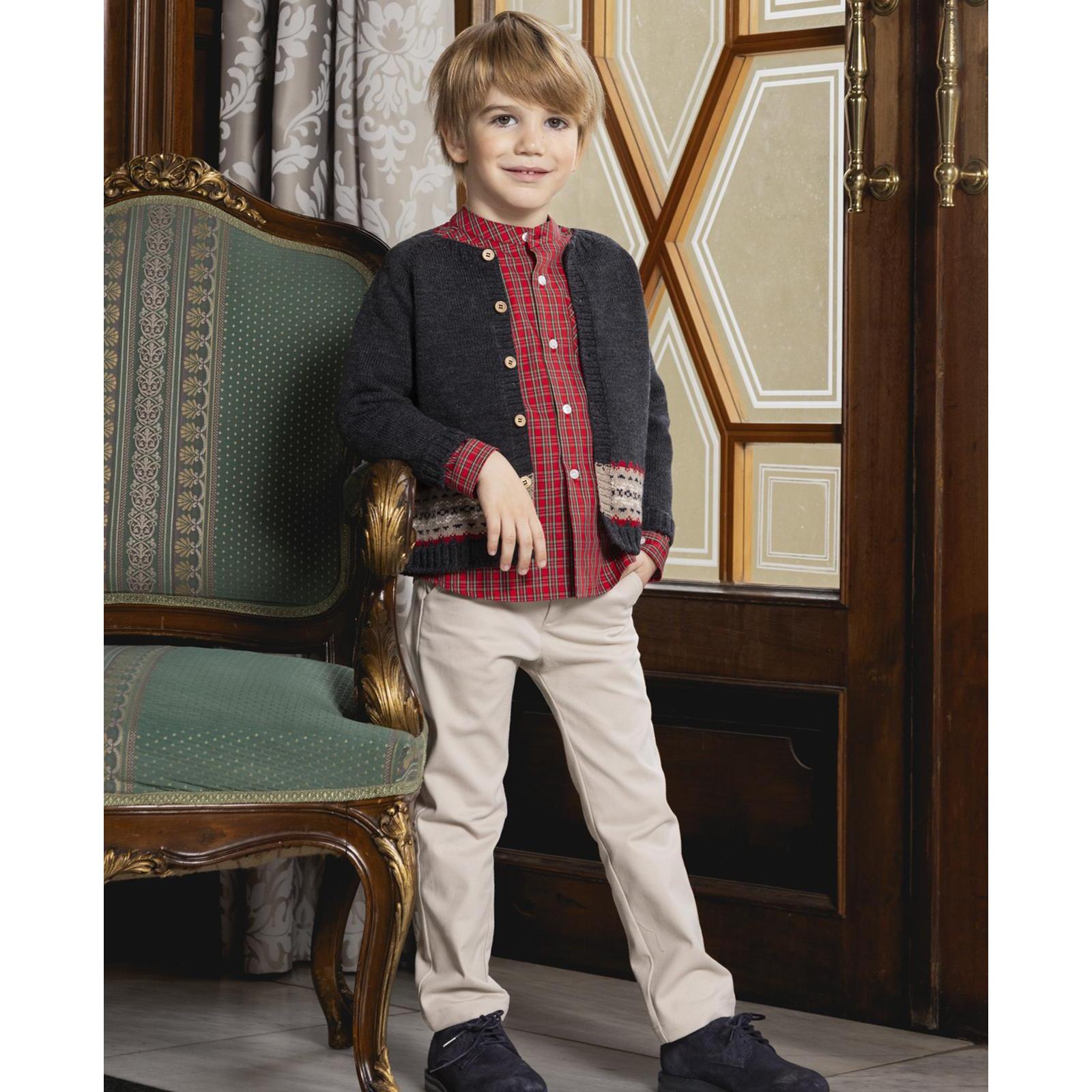 Pantalon largo sarga beige