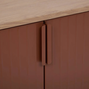 Buffet de jardin Ironia en acier galvanisé acajou