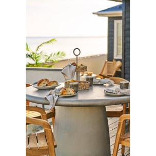 Piatto da pranzo Viola in gres beige ø21 cm — set da 4