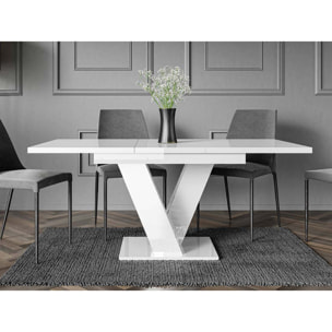 Xandriel - table à manger extensible - blanc - 4 à 6 personnes - Blanc