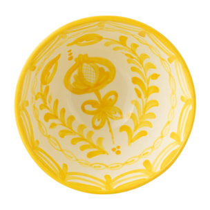 J-Line bol Granada High  - céramique - blanc/jaune - medium - Ø 22 cm