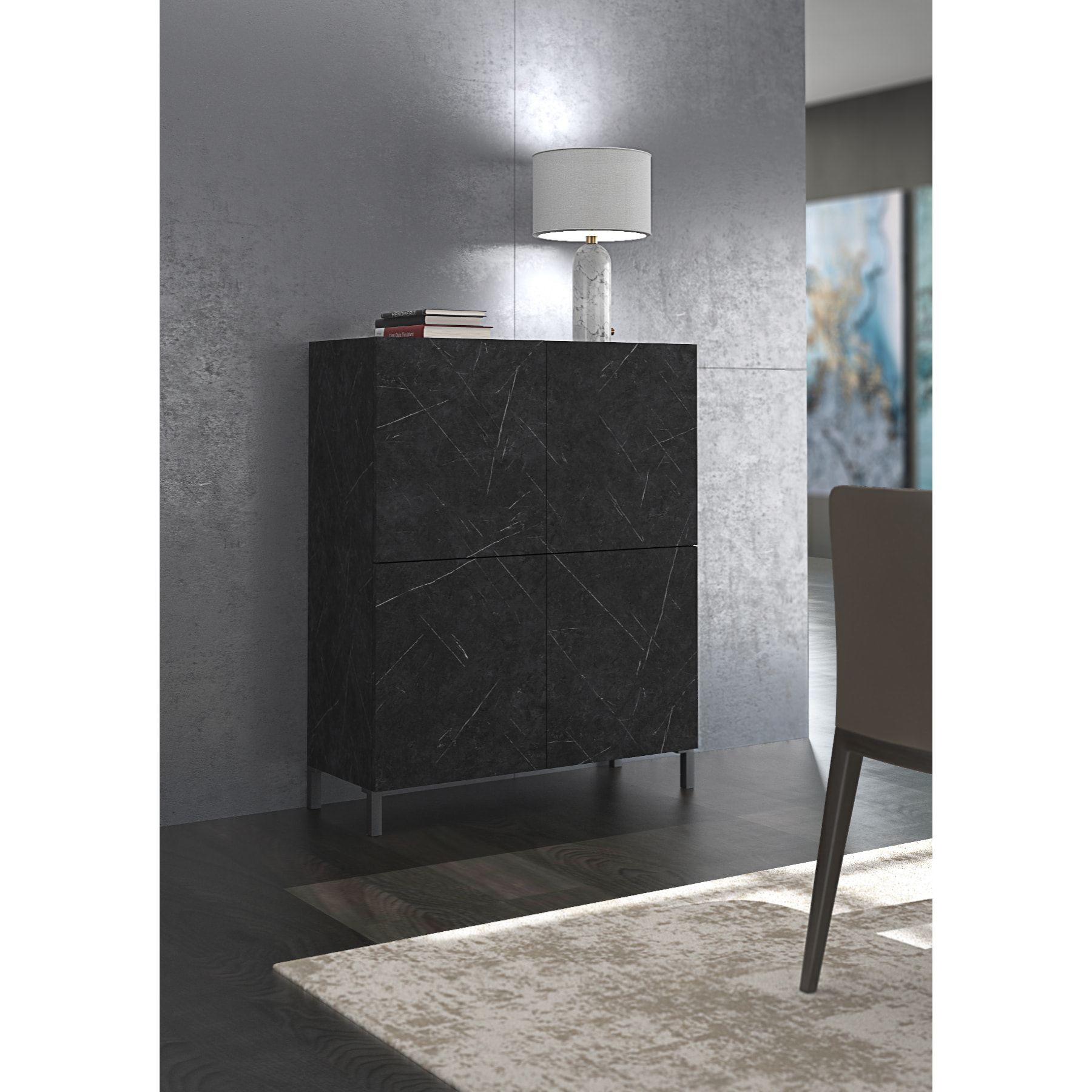 Tomasucci armoire haute EDDY BLACK MARBLE Noir