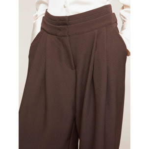 Motivi - Pantalones "palazzo" con pinzas - Marrón