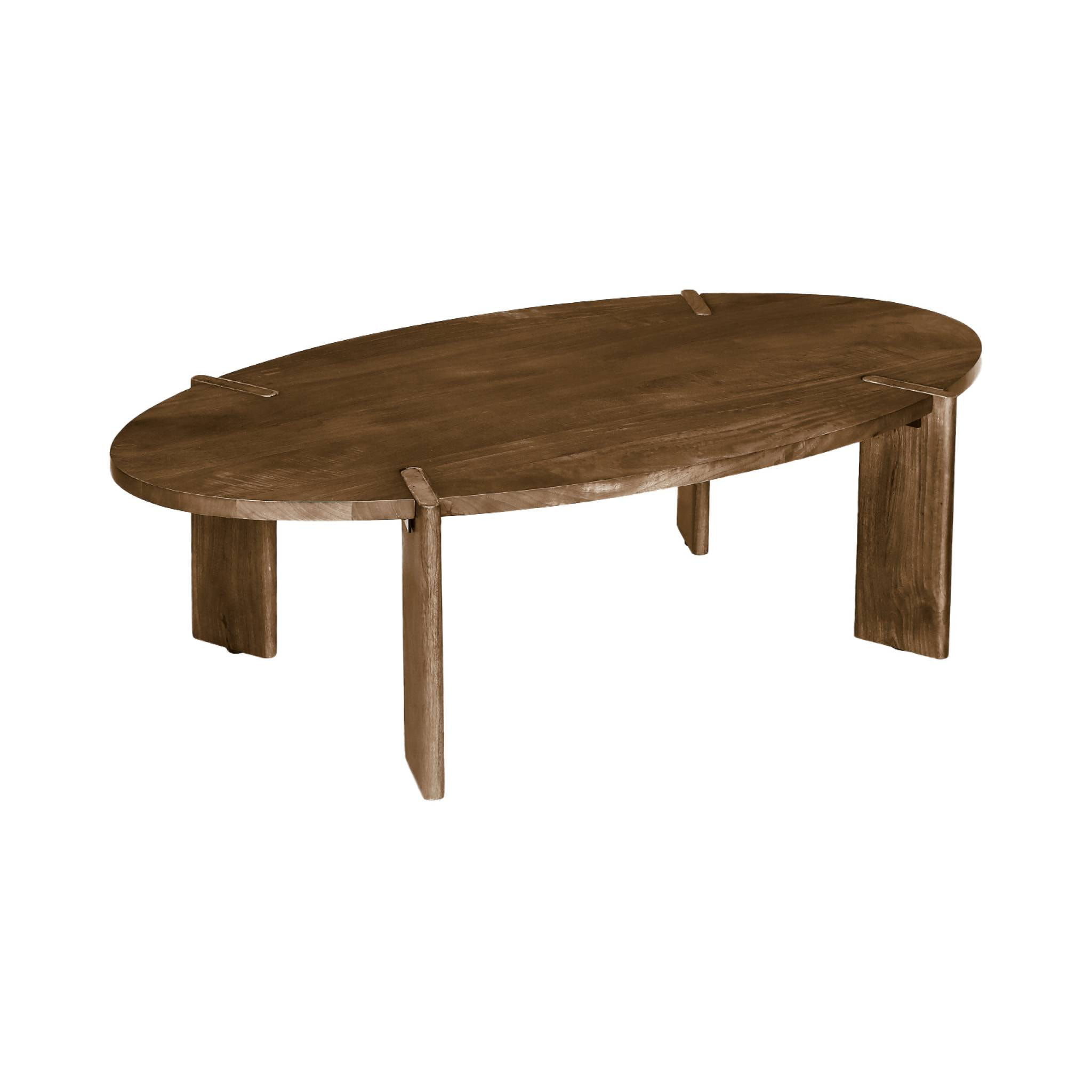 Table basse ovale en bois de manguier massif 120cm