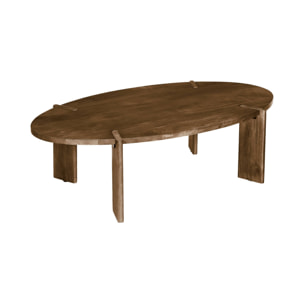 Table basse ovale en bois de manguier massif 120cm