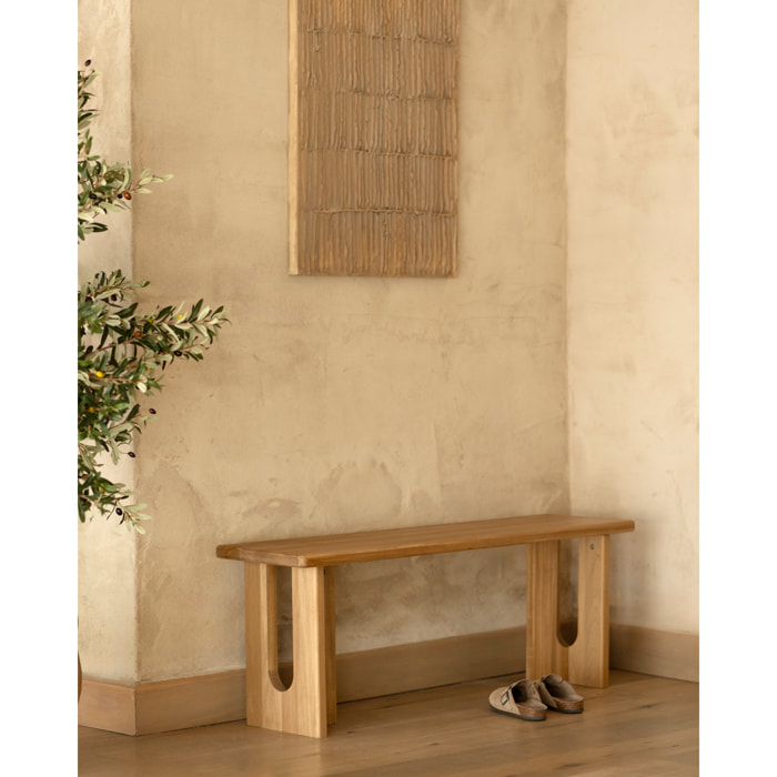 Banc en bois massif de peuplier en 120x33cm Hauteur: 45 Longueur: 120 Largeur: 33