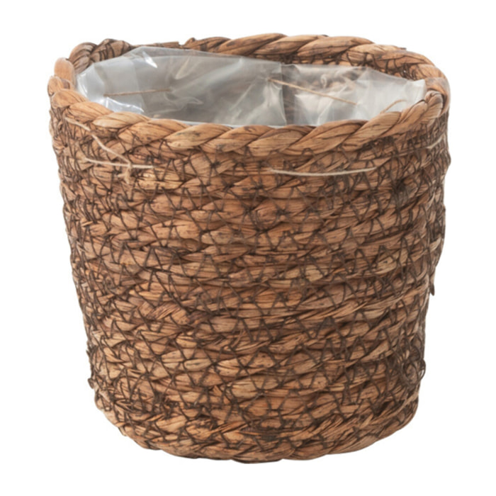 J-Line cache-pot Ubeda - jute/plastique - naturel - Ø 12 cm