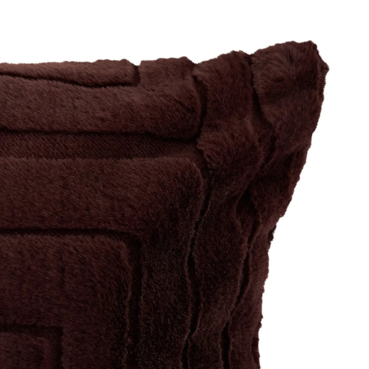 Coussin Arka rectangulaire 50x80cm effet fausse fourrure marron
