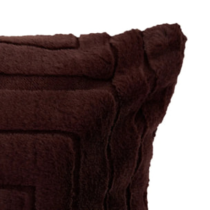 Coussin Arka rectangulaire 50x80cm effet fausse fourrure marron