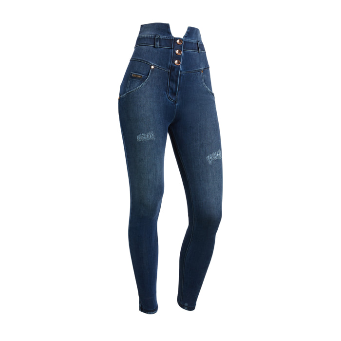 Jeans WR.UP® in denim navetta con vita alta stile bustier