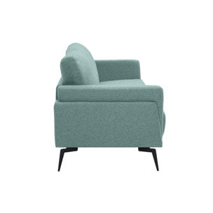 Canapé design 3 places en tissu vert de gris et métal noir MOSCO
