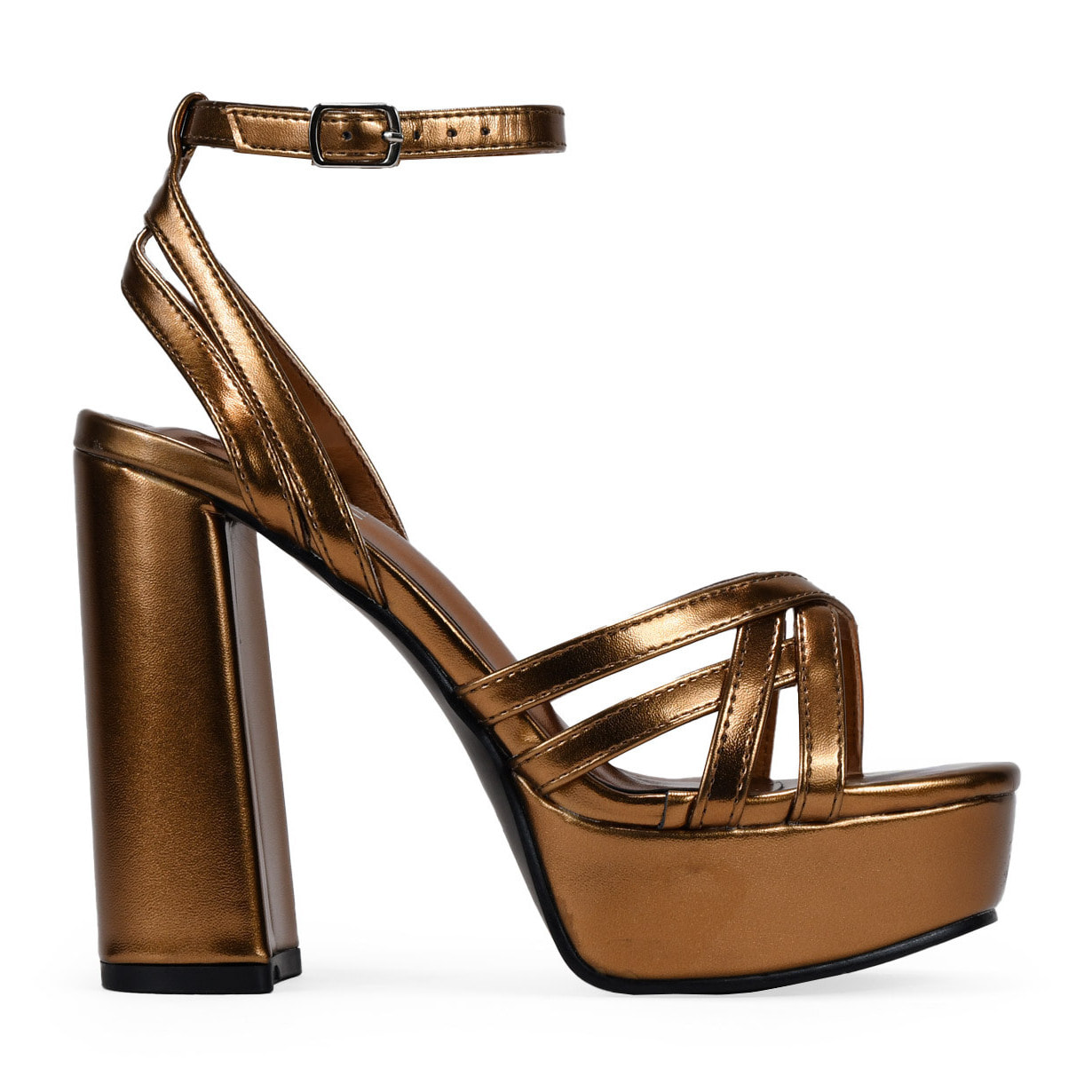 Sandalias de tacón marrones con plataforma