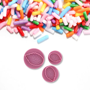 Lot de 3 emporte-pièces poussoir motif feuille Zenker Sweet Sensation